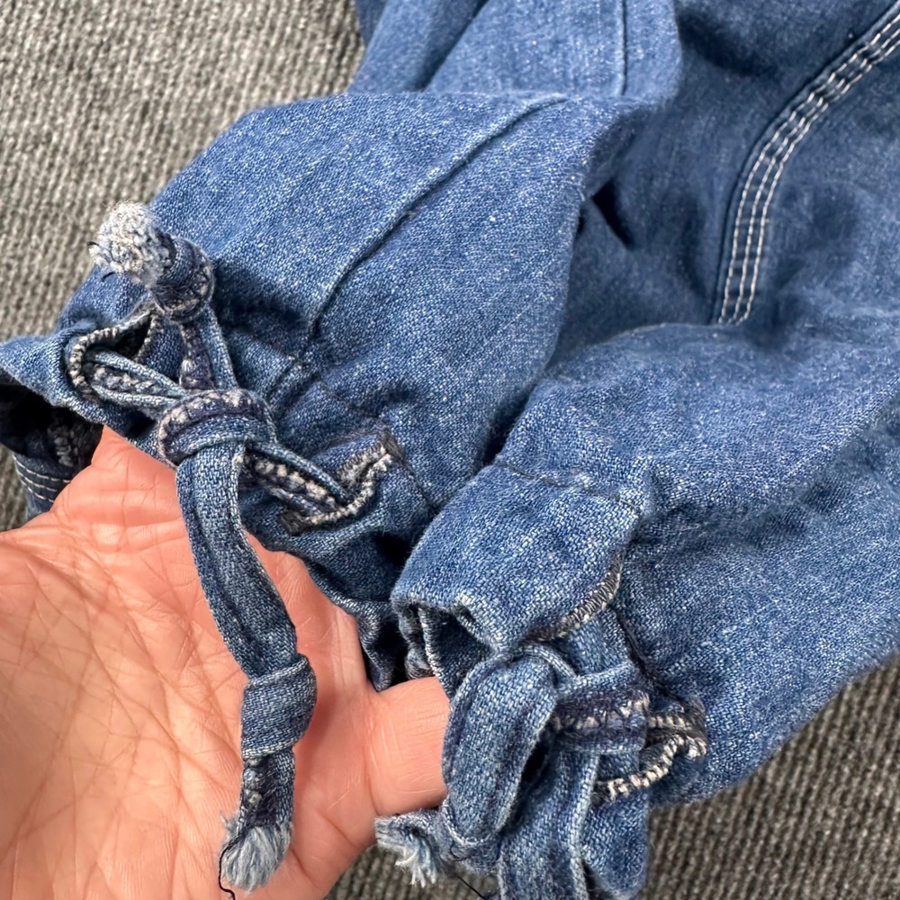 90s Vtg Laurenté Denim Utility Pants 25 High Waist Cinched Ankle Blue Casual - Picture 8 of 13